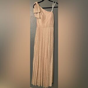 Xscape metallic one shoulder embellished dress size 4